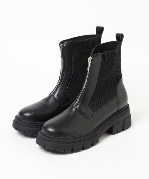 mysty woman（ミスティウーマン）の「フロントZIPアツゾコブーツ  144069（ブーツ・レディース・ブラウン/ブラック・MEDIUM/LARGE）」の5枚目の写真