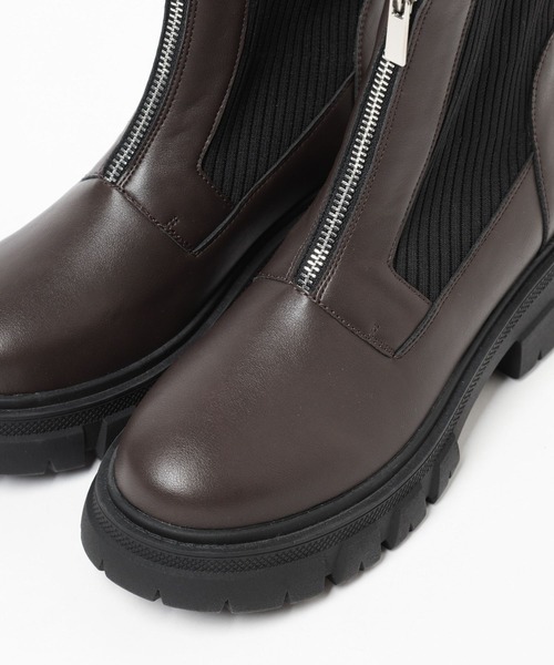 mysty woman（ミスティウーマン）の「フロントZIPアツゾコブーツ  144069（ブーツ・レディース・ブラウン/ブラック・MEDIUM/LARGE）」の11枚目の写真