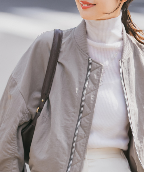 Noble（ノーブル）の「《追加3》リブタートルネックニット（ニット/セーター・レディース・ホワイト/ブラック/キャメル・FREE）」の7枚目の写真