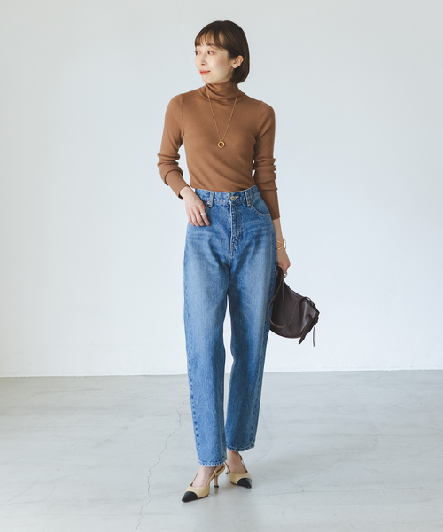 Noble（ノーブル）の「《追加3》リブタートルネックニット（ニット/セーター・レディース・ホワイト/ブラック/キャメル・FREE）」の6枚目の写真