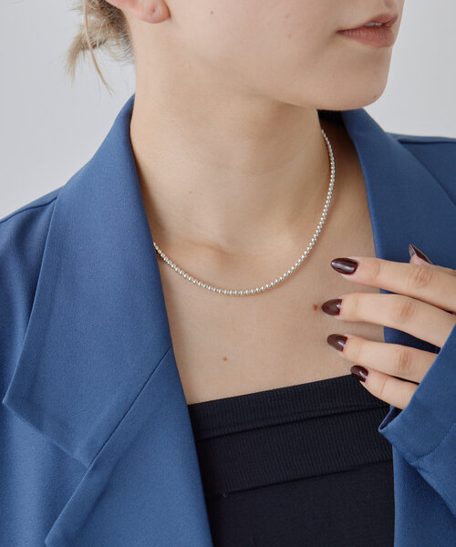 ナバホパール ネックレス・ear PAPILLONNER スターリングシルバー使用》ナバホパール5×125cmネックレス