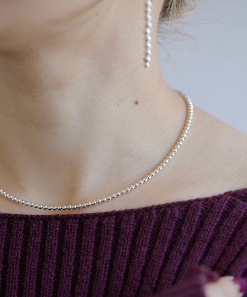 スターリングシルバー使用》ナバホパール3×40ネックレス