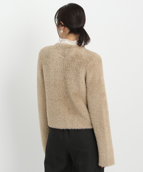 Andemiu(アンデミュウ)の「フェザーニットジャケット151326(カーディガン/ボレロ・レディース・チャコールグレー/ライトベージュ/アイボリー・FREE)」の15枚目の写真