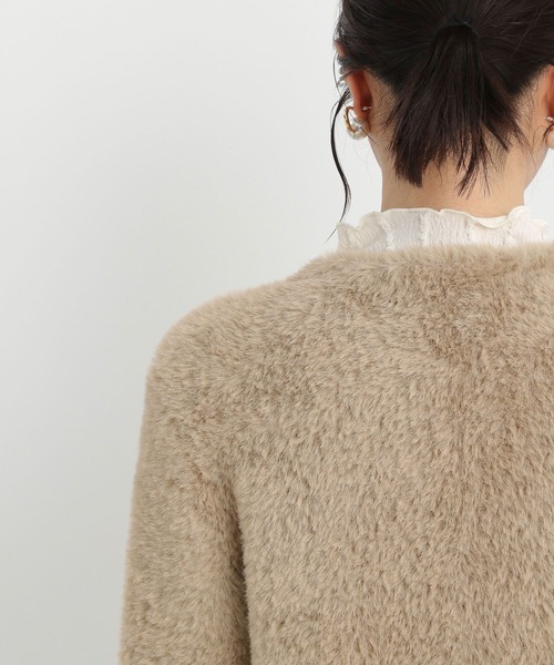 Andemiu(アンデミュウ)の「フェザーニットジャケット151326(カーディガン/ボレロ・レディース・チャコールグレー/ライトベージュ/アイボリー・FREE)」の9枚目の写真