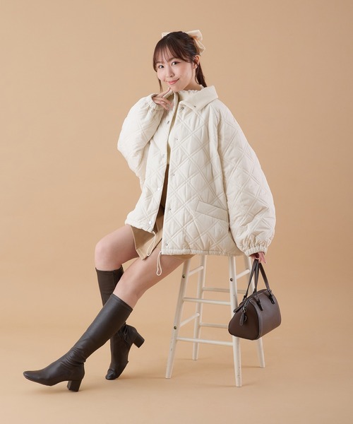 apres jour(アプレジュール)の「ファーカラーキルティングブルゾン【ZOZOTOWN限定アイテム】(ブルゾン・レディース・アイボリー/ブラウン系その他/チャコール・フリー/X-LARGE)」の6枚目の写真