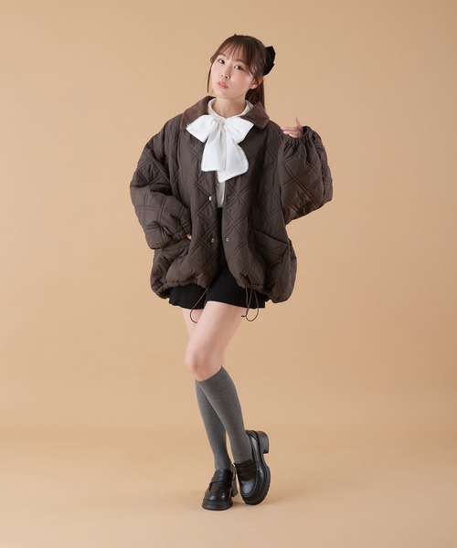 powder ブルドッグ柄キルティングブルゾン powder ブルドッグ柄キルティングブルゾン powder ブルドッグ柄