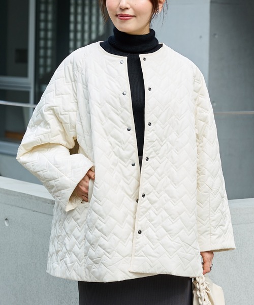 ノーカラーキルトコート（ノーカラーコート）｜INCEDE（インシード）