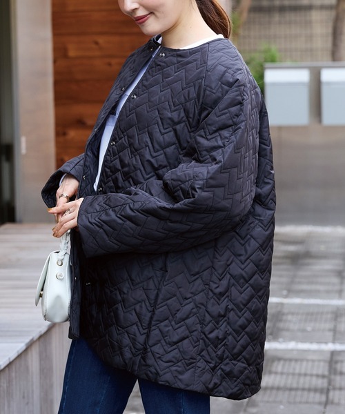 ノーカラーキルトコート（ノーカラーコート）｜INCEDE（インシード）