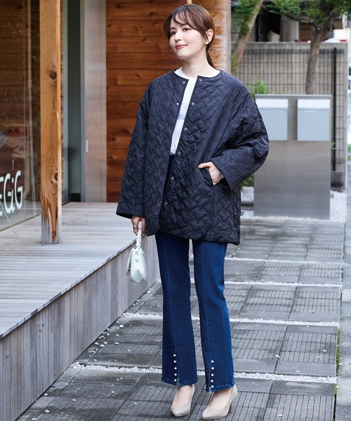 ノーカラーキルトコート（ノーカラーコート）｜INCEDE（インシード）