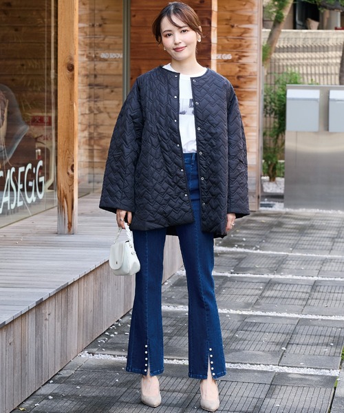 ノーカラーキルトコート（ノーカラーコート）｜INCEDE（インシード）