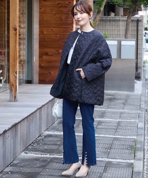 ノーカラーキルトコート（ノーカラーコート）｜INCEDE（インシード）