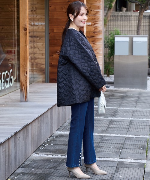 ノーカラーキルトコート（ノーカラーコート）｜INCEDE（インシード）