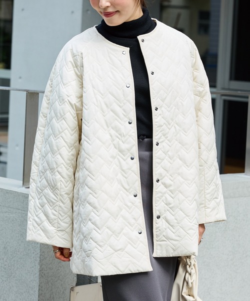 ノーカラーキルトコート（ノーカラーコート）｜INCEDE（インシード）
