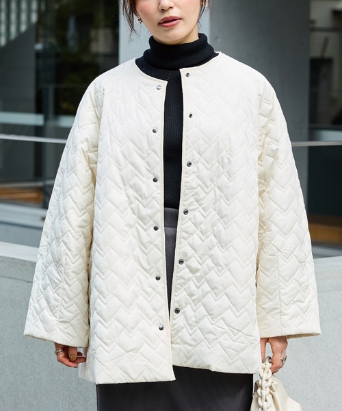 ノーカラーキルトコート（ノーカラーコート）｜INCEDE（インシード）