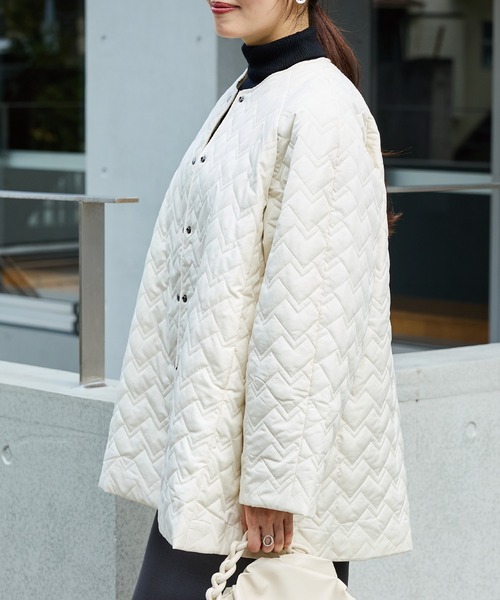 ノーカラーキルトコート（ノーカラーコート）｜INCEDE（インシード）