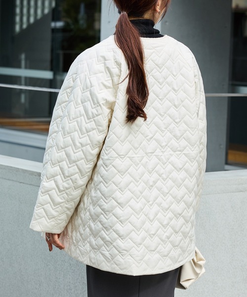 ノーカラーキルトコート（ノーカラーコート）｜INCEDE（インシード）