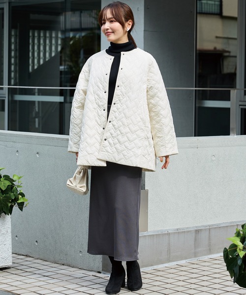 ノーカラーキルトコート（ノーカラーコート）｜INCEDE（インシード）