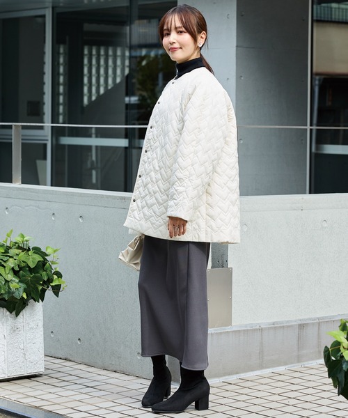 ノーカラーキルトコート（ノーカラーコート）｜INCEDE（インシード）