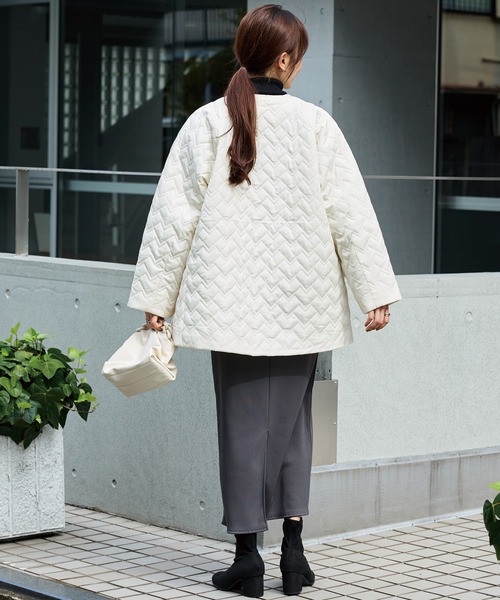 ノーカラーキルトコート（ノーカラーコート）｜INCEDE（インシード）