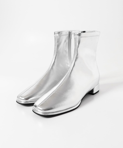 SENSE OF PLACE by URBAN RESEARCH(センスオブプレイスバイアーバンリサーチ)の「スクエアトゥセンターシームストレッチローブーツ(ブーツ・レディース・ブラック/ブラック系その他/シルバー・LARGE/SMALL/MEDIUM)」の10枚目の写真