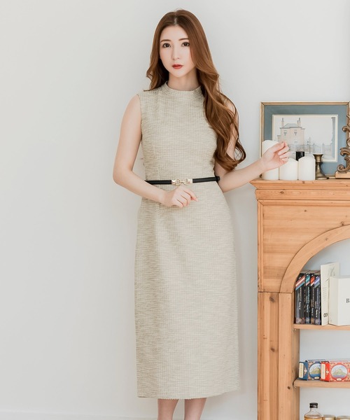 Julia Boutique（ジュリアブティック）の「ツイードニットタイトワンピース（ワンピース・レディース・ブラック/ピンク/ベージュ・ONE）」の22枚目の写真