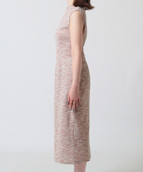 Julia Boutique（ジュリアブティック）の「ツイードニットタイトワンピース（ワンピース・レディース・ブラック/ピンク/ベージュ・ONE）」の9枚目の写真
