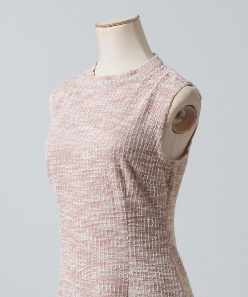 Julia Boutique（ジュリアブティック）の「ツイードニットタイトワンピース（ワンピース・レディース・ブラック/ピンク/ベージュ・ONE）」の12枚目の写真