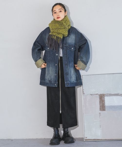 JEANASIS（ジーナシス）の「MIXカラーストール/145106（ストール/ショール・レディース・ピンク系その他/イエロー系その他/アイボリー/グレー・FREE）」の8枚目の写真