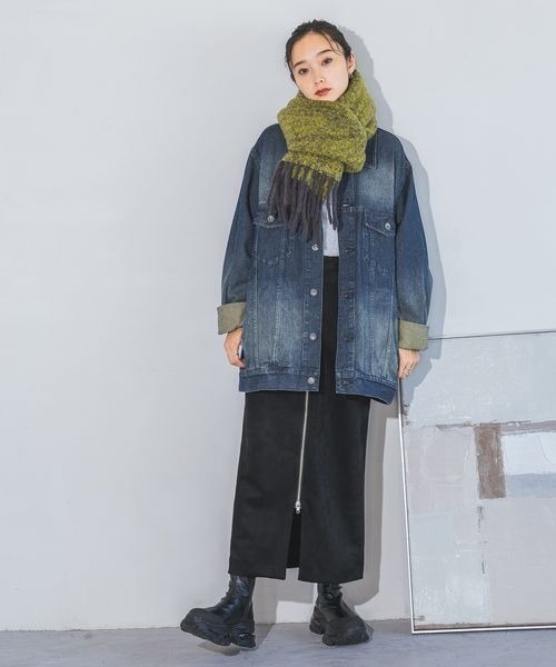 JEANASIS（ジーナシス）の「MIXカラーストール/145106（ストール/ショール・レディース・ピンク系その他/イエロー系その他/アイボリー/グレー・FREE）」の9枚目の写真