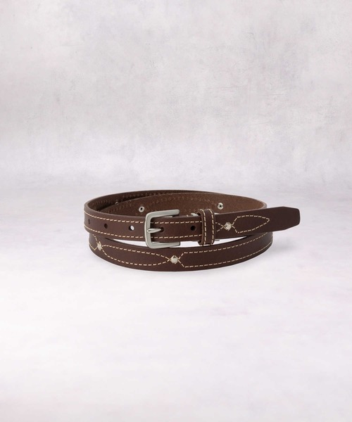 Right-on(ライトオン)の「20ステッチ細ベルト(ベルト・レディース・ブラウン・フリー)」の2枚目の写真