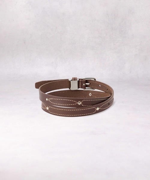 Right-on(ライトオン)の「20ステッチ細ベルト(ベルト・レディース・ブラウン・フリー)」の3枚目の写真