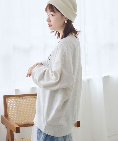 RETRO GIRL(レトロガール)の「花刺繍トレーナー(Tシャツ/カットソー・レディース・ダークブルー/ホワイト系その他/ダークグレー・FREE)」の9枚目の写真