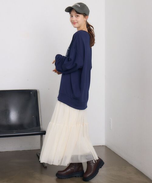 RETRO GIRL(レトロガール)の「花刺繍トレーナー(Tシャツ/カットソー・レディース・ダークブルー/ホワイト系その他/ダークグレー・FREE)」の15枚目の写真