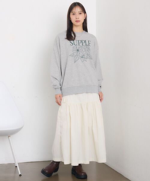 RETRO GIRL(レトロガール)の「花刺繍トレーナー(Tシャツ/カットソー・レディース・ダークブルー/ホワイト系その他/ダークグレー・FREE)」の21枚目の写真