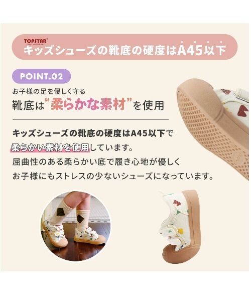 TOPSTAR（トップスター）の「KIDS TOPSTAR ダブルバンドマジックテープスニーカー（スニーカー・キッズ・グリーン/Z/ピンク/イエロー・23inch/25inch/26inch/27inch/28inch/29inch）」の6枚目の写真