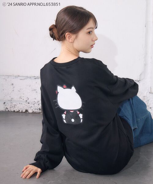 RETRO GIRL(レトロガール)の「HELLO KITTY/BIGトレーナー(スウェット・レディース・ブラック/ホワイト系その他・FREE)」の2枚目の写真