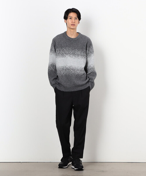 COMME CA ISM(コムサイズム)の「グラデーションデザイン ジャガード ニット プルオーバー(ニット/セーター・メンズ・グレー/ブラック・LARGE/MEDIUM)」の3枚目の写真