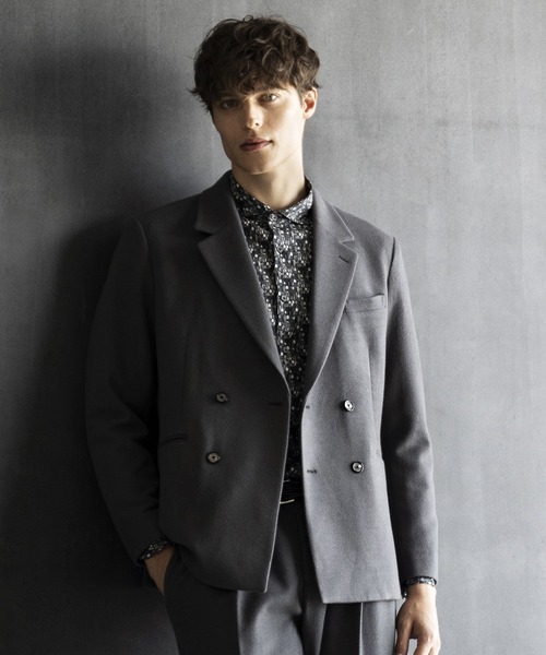 MONSIEUR NICOLE(ムッシュニコル)の「ブラッシュメルトン ジャージージャケット(テーラードジャケット・メンズ・ブラック/グレー・MEDIUM/LARGE/X-LARGE)」の1枚目の写真