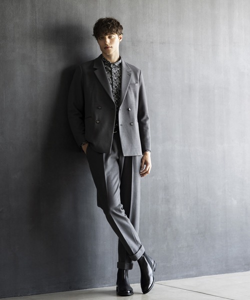 MONSIEUR NICOLE(ムッシュニコル)の「ブラッシュメルトン ジャージージャケット(テーラードジャケット・メンズ・ブラック/グレー・MEDIUM/LARGE/X-LARGE)」の3枚目の写真