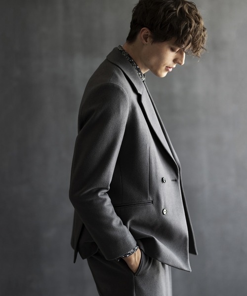 MONSIEUR NICOLE(ムッシュニコル)の「ブラッシュメルトン ジャージージャケット(テーラードジャケット・メンズ・ブラック/グレー・MEDIUM/LARGE/X-LARGE)」の4枚目の写真