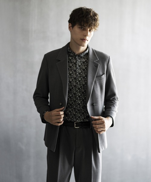 MONSIEUR NICOLE(ムッシュニコル)の「ブラッシュメルトン ジャージージャケット(テーラードジャケット・メンズ・ブラック/グレー・MEDIUM/LARGE/X-LARGE)」の6枚目の写真