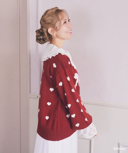 Disney（ディズニー）の「ミニー/ジャガードニットプルオーバー（ニット/セーター・レディース・オフホワイト/レッド・FREE）」の6枚目の写真