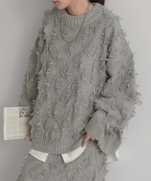 フリンジニットトップス セットアップ可能