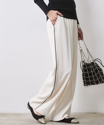 配色パイピングストレートパンツ ＜大きいサイズ有＞シックスタイル