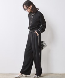 CHIC STYLE | 配色パイピングストレートパンツ シックスタイル（大きいサイズ対応）(その他パンツ)