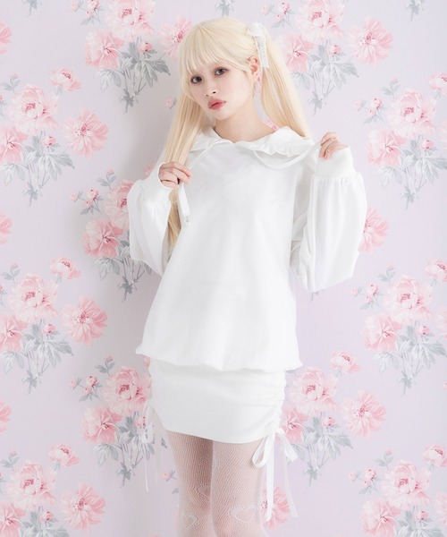 DearMyLoveRose(ディアマイラブローズ)の「選べるデザインゆるピタドロストワンピース(ワンピース・レディース・ブラック/ホワイト/ホワイト系その他/ブラック系その他/ベビーピンク/ピンク系その他・MEDIUM/LARGE/LL/3L)」の7枚目の写真
