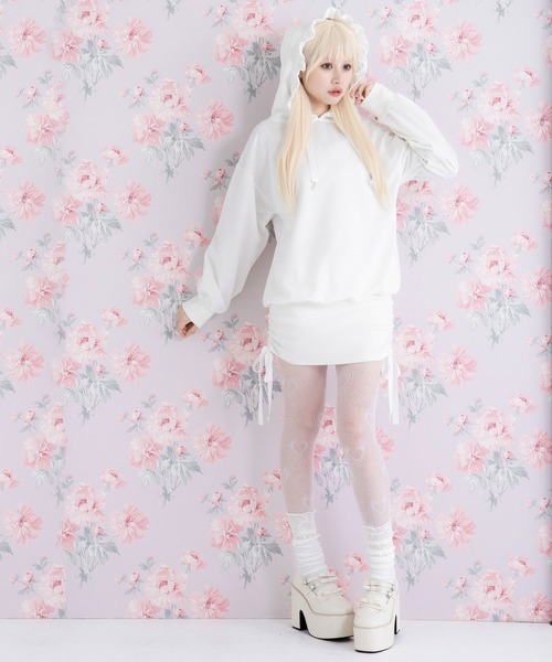 DearMyLoveRose(ディアマイラブローズ)の「選べるデザインゆるピタドロストワンピース(ワンピース・レディース・ブラック/ホワイト/ホワイト系その他/ブラック系その他/ベビーピンク/ピンク系その他・MEDIUM/LARGE/LL/3L)」の10枚目の写真