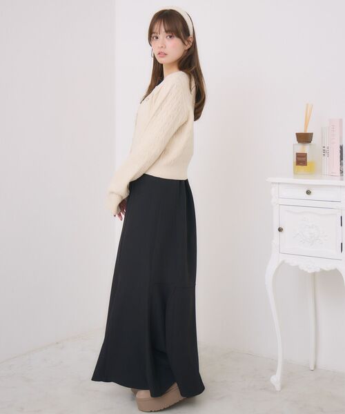 ems excite（エムズエキサイト）の「プレートケーブルNTカーデ（カーディガン/ボレロ・レディース・ブルー/レッド/ダークグリーン/ナチュラル・FREE）」の6枚目の写真