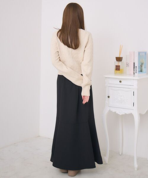 ems excite（エムズエキサイト）の「プレートケーブルNTカーデ（カーディガン/ボレロ・レディース・ブルー/レッド/ダークグリーン/ナチュラル・FREE）」の7枚目の写真