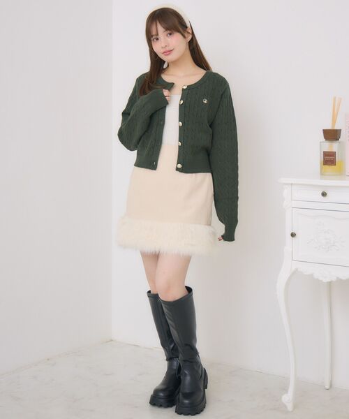 ems excite（エムズエキサイト）の「プレートケーブルNTカーデ（カーディガン/ボレロ・レディース・ブルー/レッド/ダークグリーン/ナチュラル・FREE）」の21枚目の写真